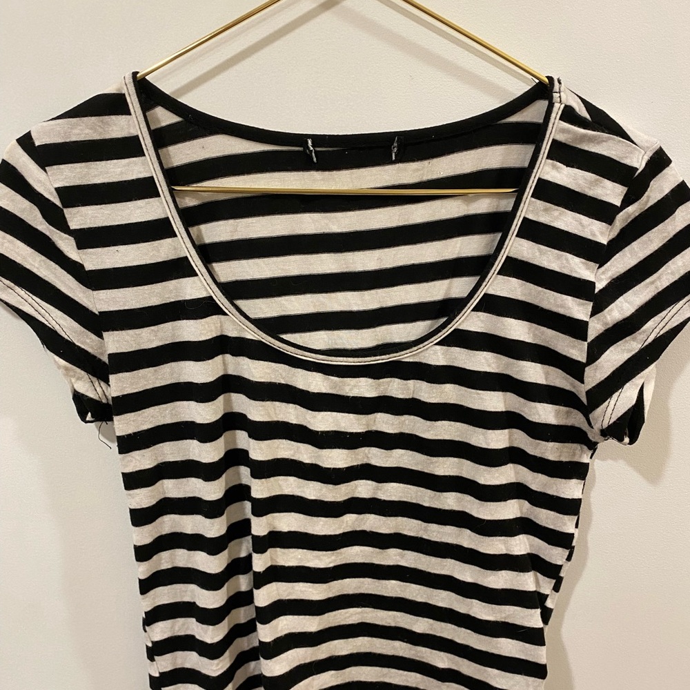 Striped Black and White Women's Top